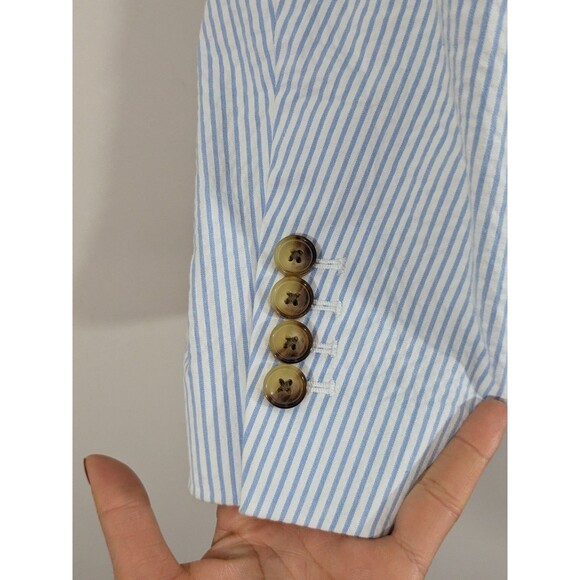 Vineyard Vines Blazer 42R Seersucker Cotton Blue White Striped Jacket Men Preppy - Picture 7 of 8